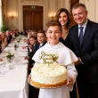 dekoracja na tort komunijny topper z pleksy pierwsza komunia sw golebica zloty lustrzany