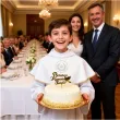dekoracja na tort komunijny topper z pleksy pierwsza komunia sw golebica zloty lustrzany