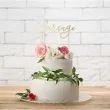 dekoracja na tort mariage zlota partydeco 22 5 cm