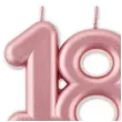 dekoracja na tort na 18 urodziny swieczka osiemnastkowa liczba 18 rozowe zloto 8 cm