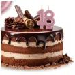 dekoracja na tort na 18 urodziny swieczka osiemnastkowa liczba 18 rozowe zloto 8 cm