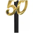 dekoracja na tort na 50 urodziny fontanna tortowa raca lustrzana liczba 50 czarno zlota 18 cm