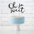 dekoracja na tort oh so sweet czarna partydeco 17 25 5 cm 4 szt