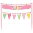 dekoracja na tort papierowa pink baby girl unique rozowa 17 cm