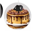 dekoracja na tort swiecznik liczba 40 brokatowa biala swieczka czarny