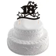 dekoracja na tort topper 18 urodziny stars czarny 17 cm