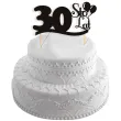 dekoracja na tort topper 30 urodziny czarny 17 cm