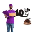 dekoracja na tort topper 40 urodziny czarny 17 cm