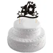 dekoracja na tort topper 40 urodziny stars czarny 17 cm