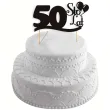 dekoracja na tort topper 50 urodziny czarny 17 cm