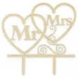 dekoracja na tort topper mr mrs drewno godan