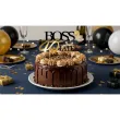 dekoracja na tort topper papierowy bosski 40 latek zloto czarny 16 cm
