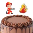 dekoracja na tort topper papierowy strazak tomek 6 szt