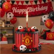 dekoracja na tort urodziny kibica fan manchester united fontanna raca tortowa pilka nozna 18cm