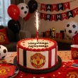 dekoracja na tort urodziny kibica fan manchester united fontanna raca tortowa pilka nozna 18cm