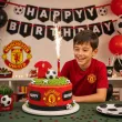 dekoracja na tort urodziny kibica fan manchester united fontanna raca tortowa pilka nozna 18cm