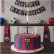 dekoracja na tort urodziny kibica fana fc barcelona fontanna raca tortowa pilka nozna 18cm