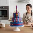 dekoracja na tort urodziny kibica fana fc barcelona fontanna raca tortowa pilka nozna 18cm