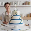 dekoracja na tort urodziny kibica fana real madryt fontanna raca tortowa pilka nozna 18cm