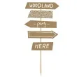 dekoracja na tort woodland drogowskaz partydeco 20 5 cm