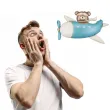 dekoracja na urodziny baby shower chlopca balon foliowy mis w samolocie niebieski