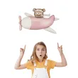 dekoracja na urodziny baby shower dziewczynki balon foliowy mis w samolocie rozowy jasny 44