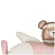 dekoracja na urodziny baby shower dziewczynki balon foliowy mis w samolocie rozowy jasny 44