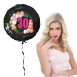 dekoracja na urodziny balon foliowy baloniki liczba 30 czarno rozowy 18 rnd