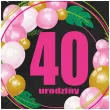 dekoracja na urodziny balon foliowy baloniki liczba 40 czarno rozowy 18 rnd
