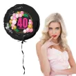 dekoracja na urodziny balon foliowy baloniki liczba 40 czarno rozowy 18 rnd