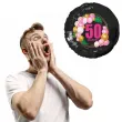 dekoracja na urodziny balon foliowy baloniki liczba 50 czarno rozowy 18 rnd