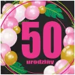 dekoracja na urodziny balon foliowy baloniki liczba 50 czarno rozowy 18 rnd