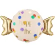 dekoracja na urodziny balon foliowy cukierek happy birthday do girland kremowo zloty 30 shp