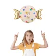dekoracja na urodziny balon foliowy cukierek happy birthday do girland kremowo zloty 30 shp