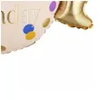 dekoracja na urodziny balon foliowy cukierek happy birthday do girland kremowo zloty 30 shp