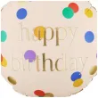 dekoracja na urodziny balon foliowy cukierek happy birthday do girland kremowo zloty 30 shp
