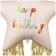 dekoracja na urodziny balon foliowy gwiazda z fredzlami happy birthday kremowa 31 str
