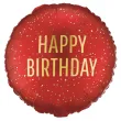 dekoracja na urodziny balon foliowy happy birthday czerwony matowy do girland 18 rnd
