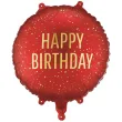 dekoracja na urodziny balon foliowy happy birthday czerwony matowy do girland 18 rnd