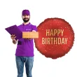 dekoracja na urodziny balon foliowy happy birthday czerwony matowy do girland 18 rnd