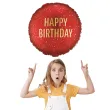 dekoracja na urodziny balon foliowy happy birthday czerwony matowy do girland 18 rnd