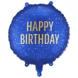 dekoracja na urodziny balon foliowy happy birthday granatowy matowy do girland 18 rnd
