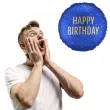 dekoracja na urodziny balon foliowy happy birthday granatowy matowy do girland 18 rnd