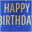 dekoracja na urodziny balon foliowy happy birthday granatowy matowy do girland 18 rnd