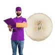 dekoracja na urodziny balon foliowy happy birthday kremowy matowy do girland 18 rnd