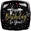 dekoracja na urodziny balon foliowy happy birthday to you kwadratowy czarny 18 sqr