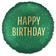dekoracja na urodziny balon foliowy happy birthday zielony matowy do girland 18 rnd