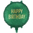 dekoracja na urodziny balon foliowy happy birthday zielony matowy do girland 18 rnd