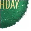 dekoracja na urodziny balon foliowy happy birthday zielony matowy do girland 18 rnd