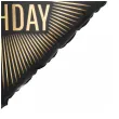dekoracja na urodziny balon foliowy happy birthdfay czarno zloty matowy 20 sqr